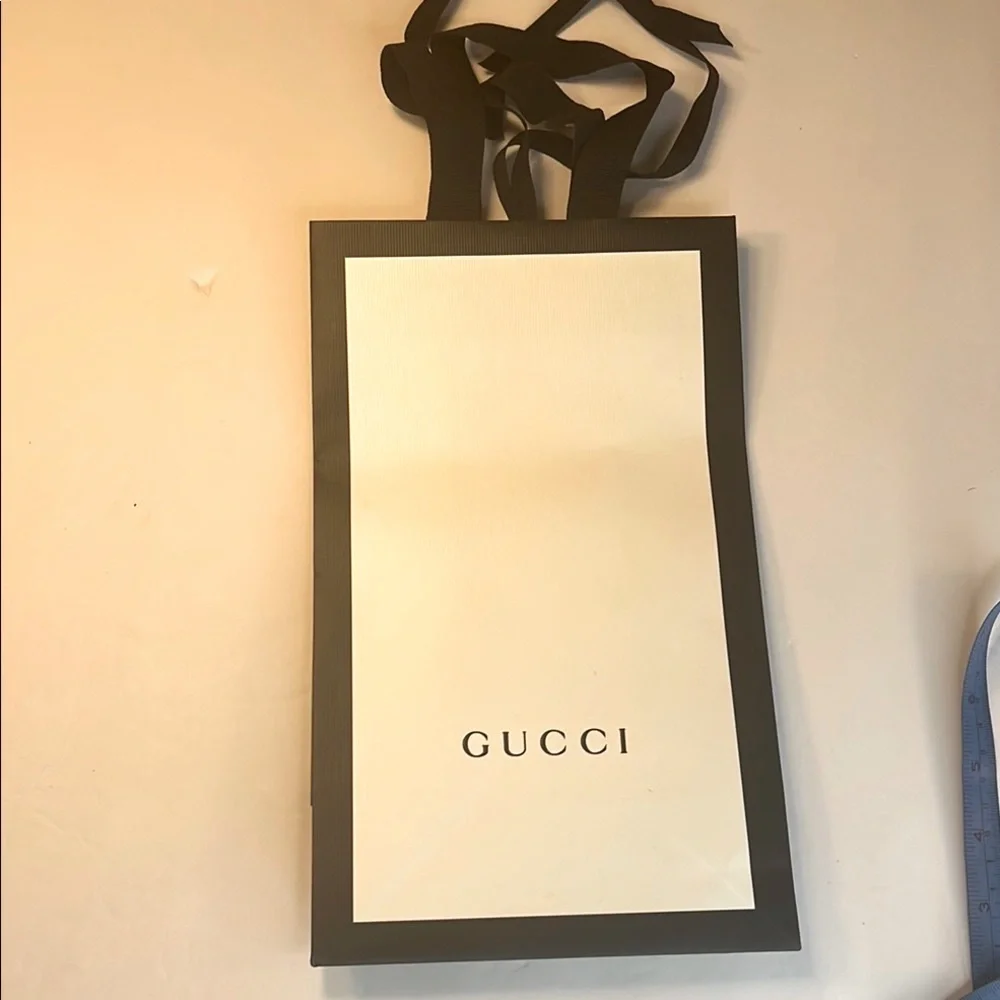 Gucci Black and Cream Shopping Bag